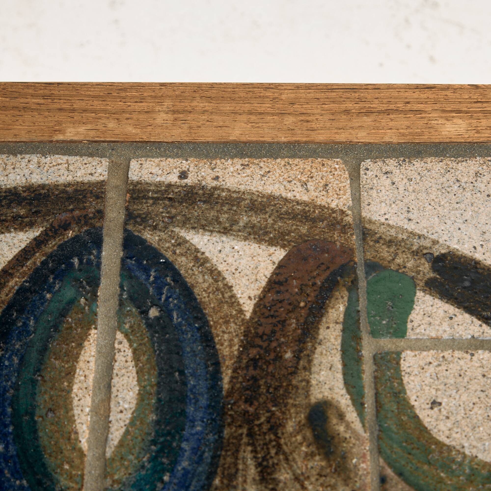 Coffee table in rosewood and ceramic by Lisbeth Sallingboe