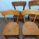 Set of 9 mismatched bistro chairs, 1950s.