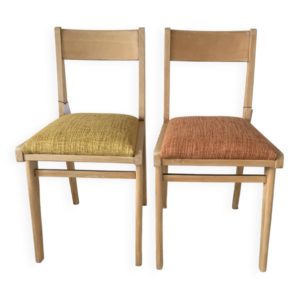 Duo de chaise vintage années 50 restaurées