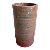 Vintage handmade cylindrical ceramic vase