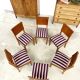 6 striped fabric chairs from the 1950s