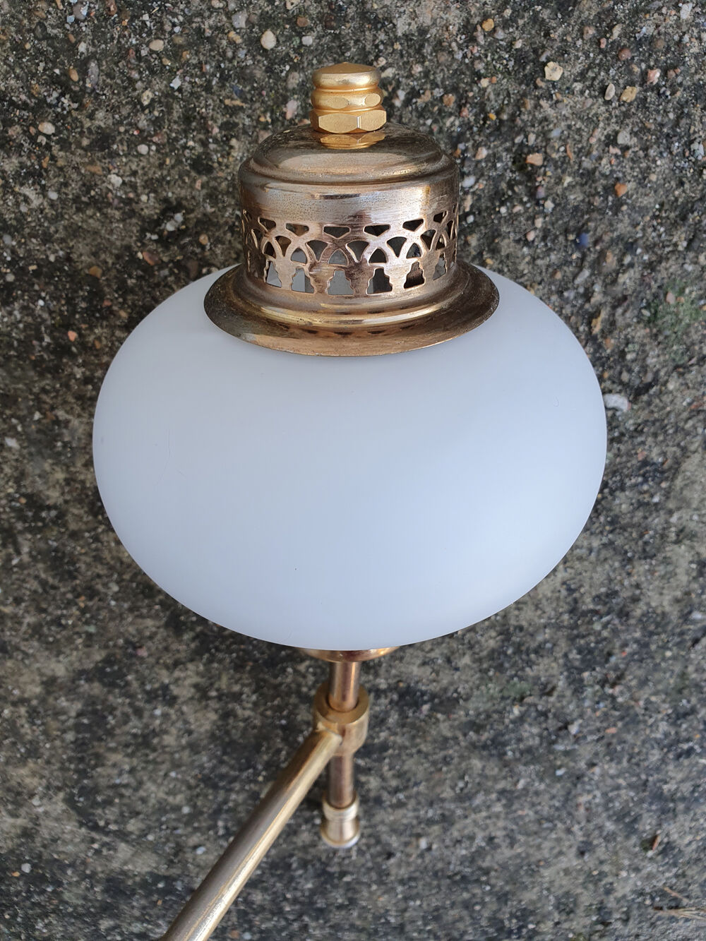 Brass opaline chandelier 1950