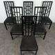 Set of 6 black lacquered Japonese-style chairs.