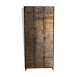 Industrial metal cloakroom 3 doors rounded corners