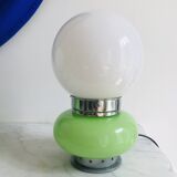 Paire de lampes de bureau en verre opalin