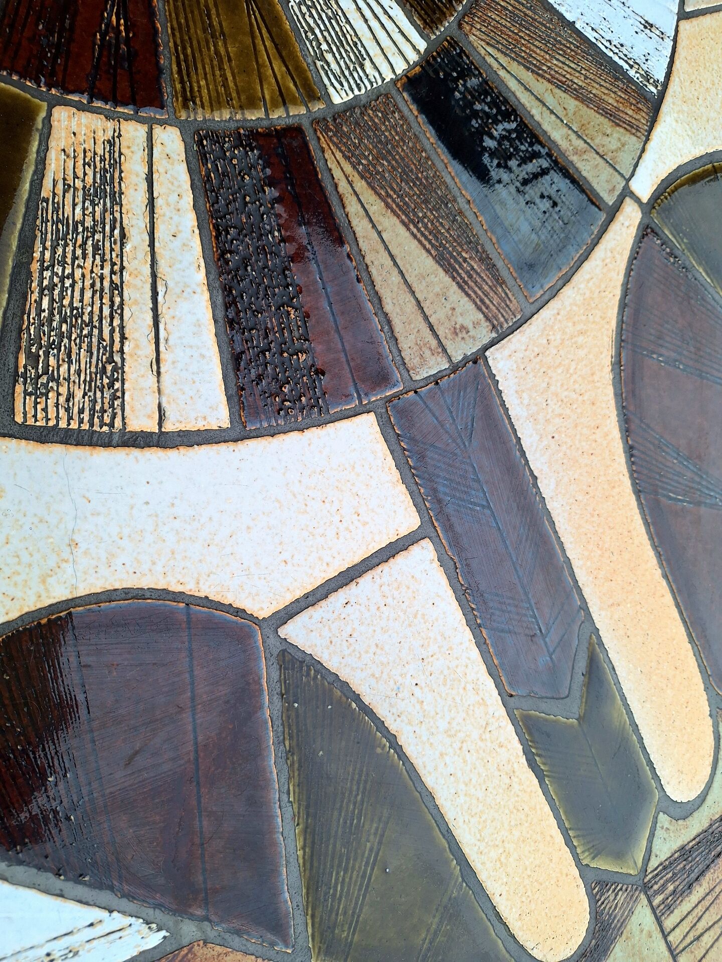 Roger Capron, vintage coffee table with ceramic top, design furniture.