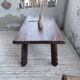 Brutalist oak table by De Puydt, Belgium 1970