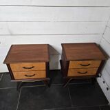Pair of vintage teak bedside tables from the 60s