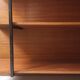 wall-mounted bookcase in wood and black metal, Scandinavian design 1970