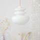 Large vintage suspension lamp in white opaline
