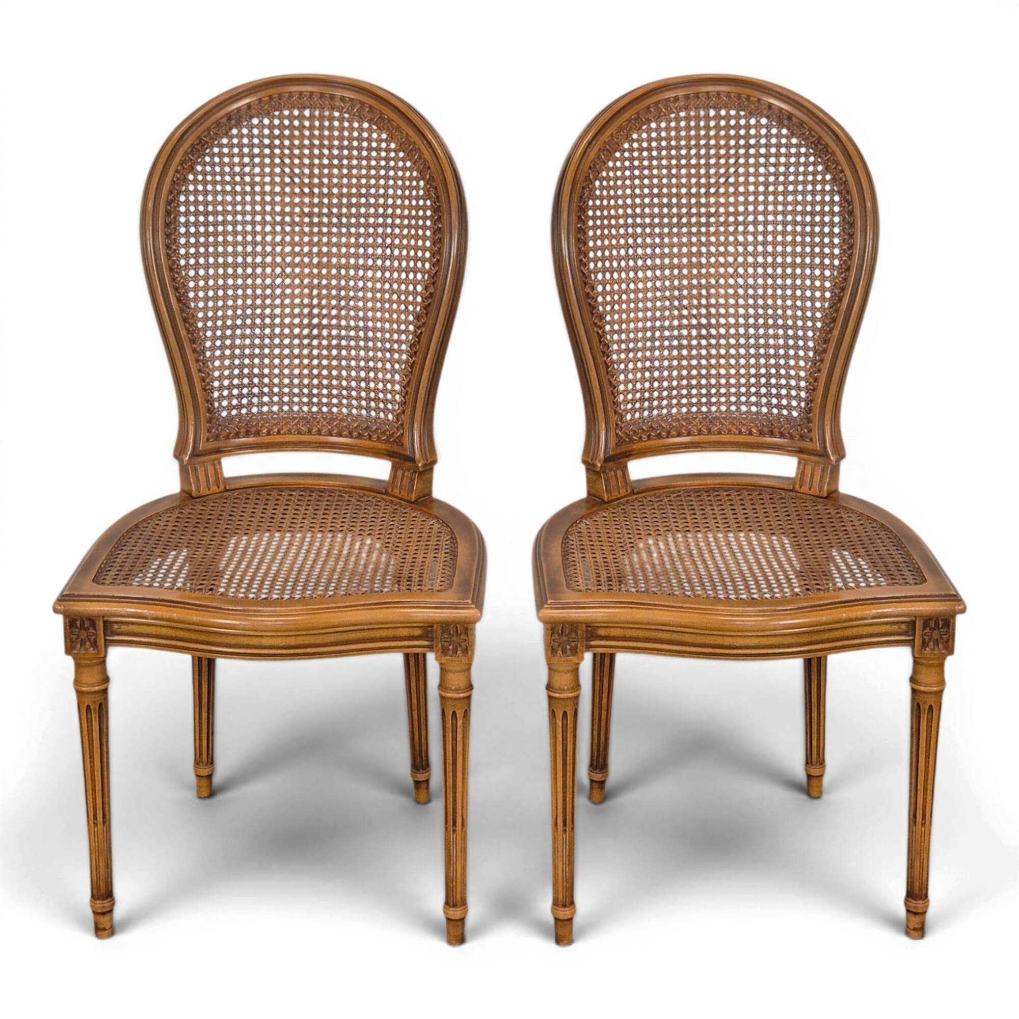 Pair of caned chairs in Louis XVI style