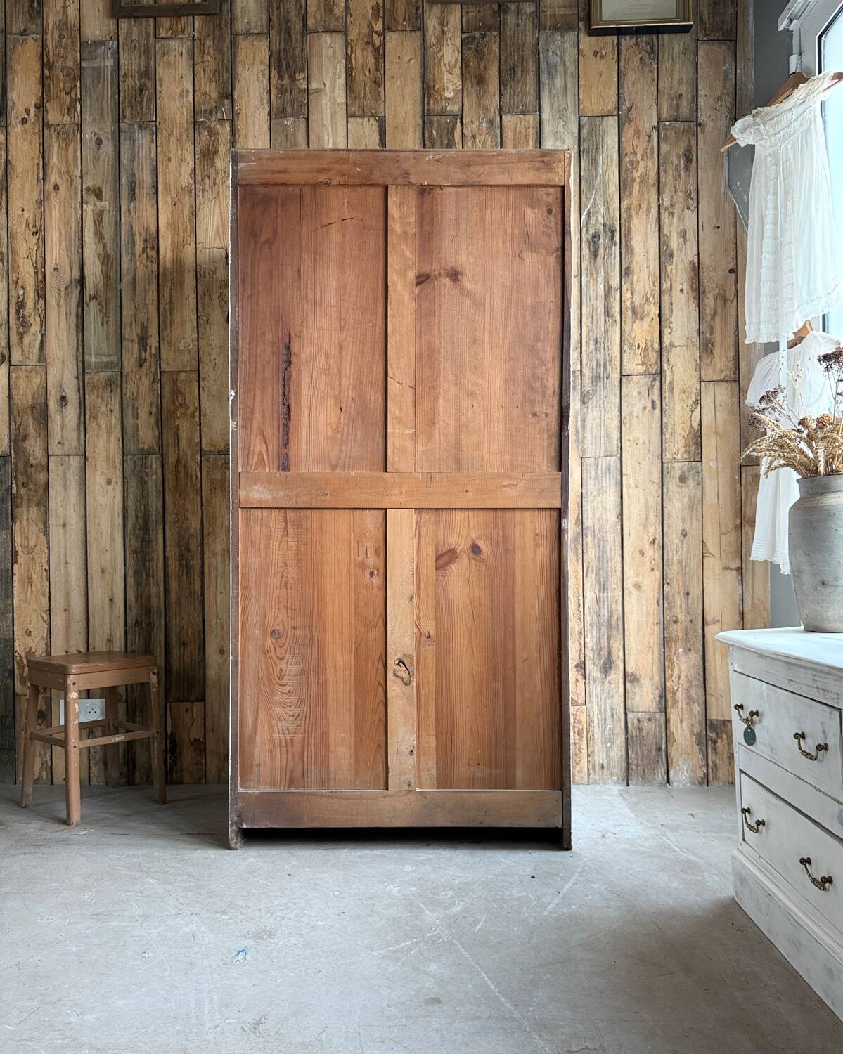 Parisian wardrobe with white patina