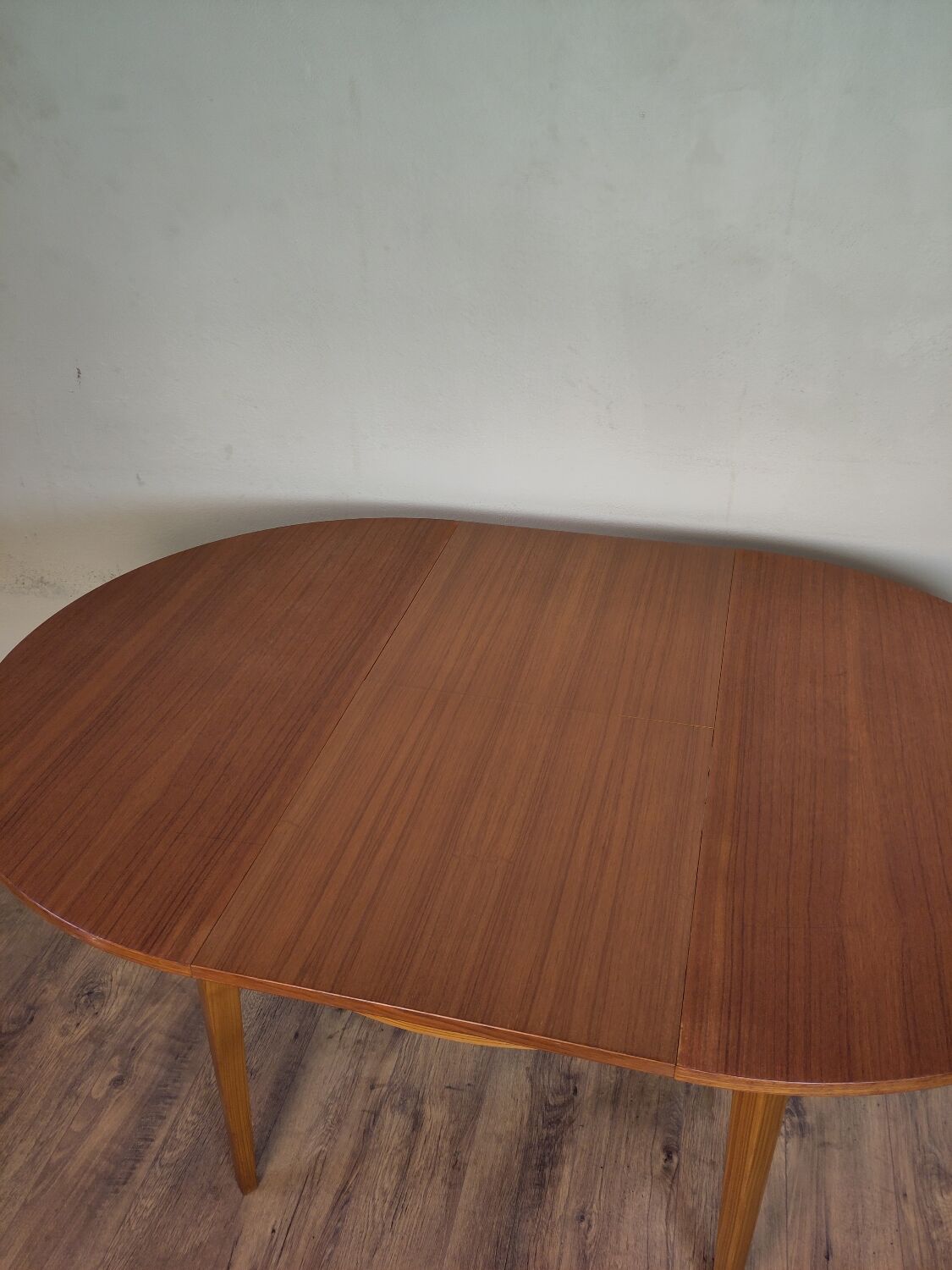 Round Scandinavian teak table