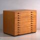 Antique plan cabinet made of beech wood – Slovakia, circa 1960