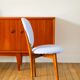 Beech wood chair, reupholstered in baby blue boiled wool, 1950.