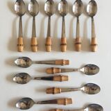 Set of 6 teaspoons bamboo 1960 mid century riviera