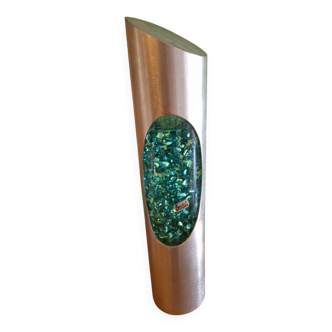 Lampe à paillettes années 70'S en aluminium brossée