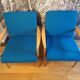 Pair of blue jersey Scandinavian armchairs