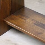 Vintage brutalist solid wood shelf, 1950s