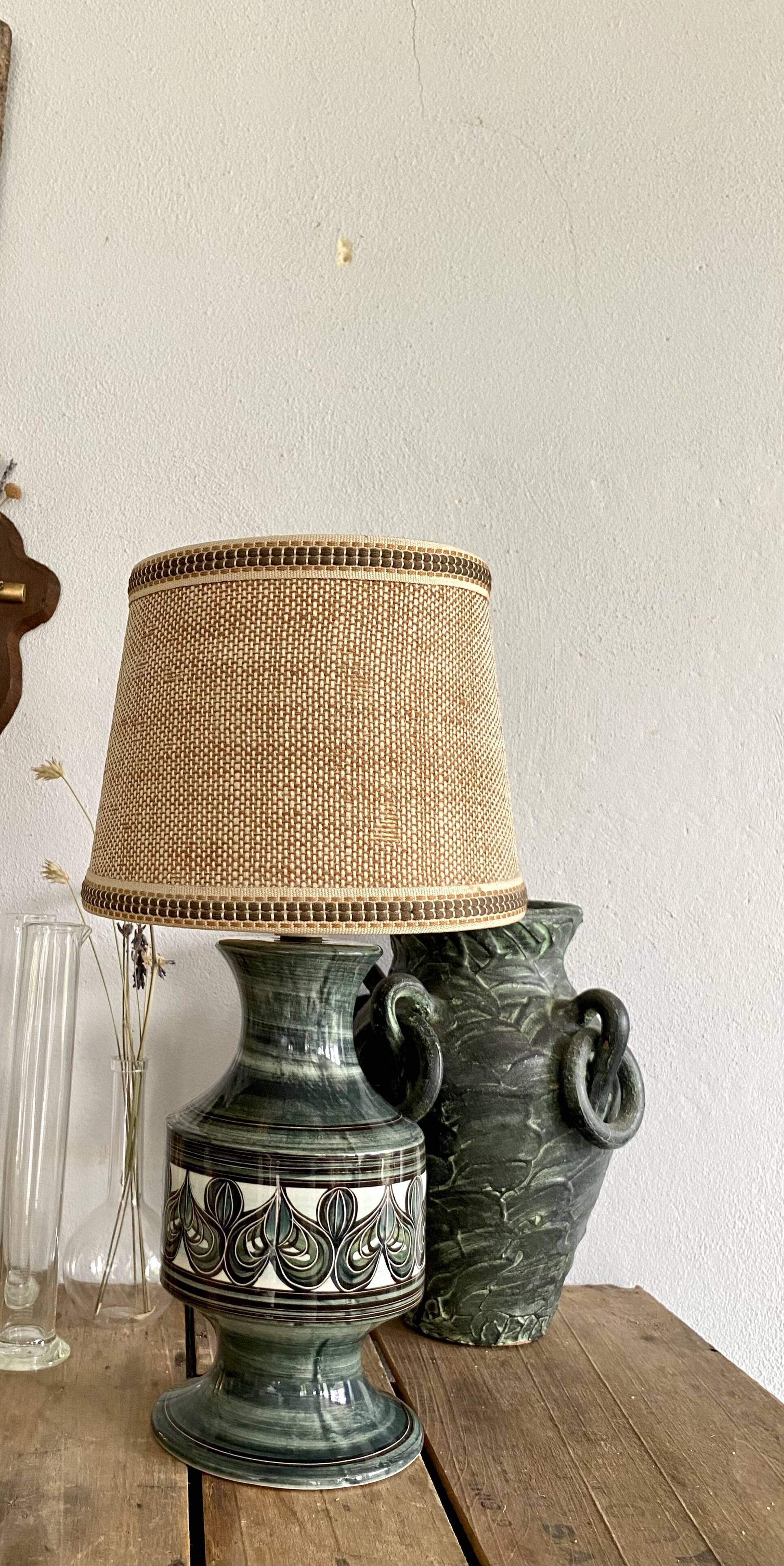 Swedish lamp, 2m fabric cable, fabric lampshade