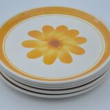Old service 5 plates sarreguemines model roseline collection art table