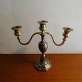 Candle holder 3 lights silver metal EPNS old