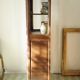 Curved display cabinet in solid walnut, mid-20th century.