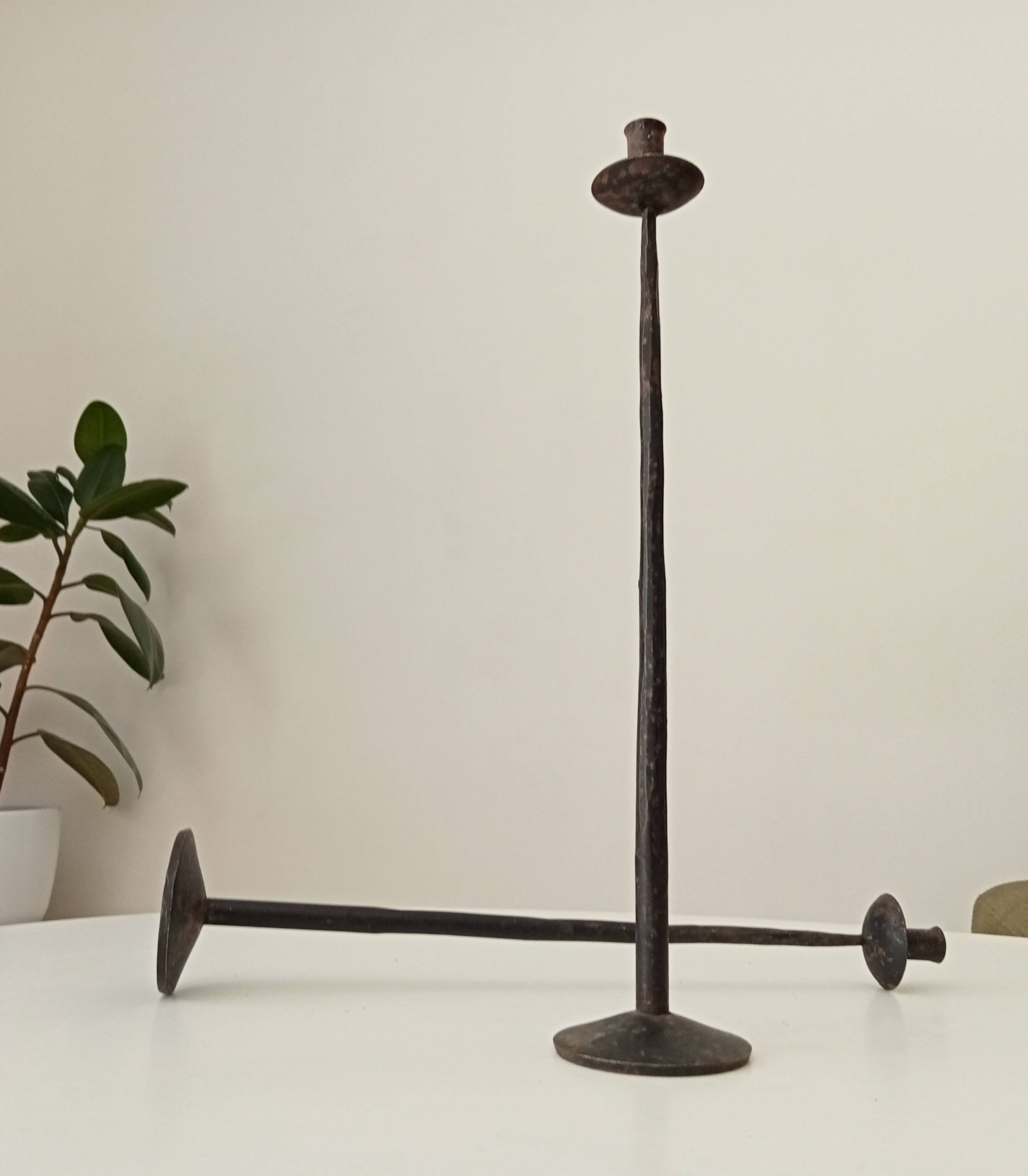 Pair of brutalist / minimalist candlesticks from the 60s