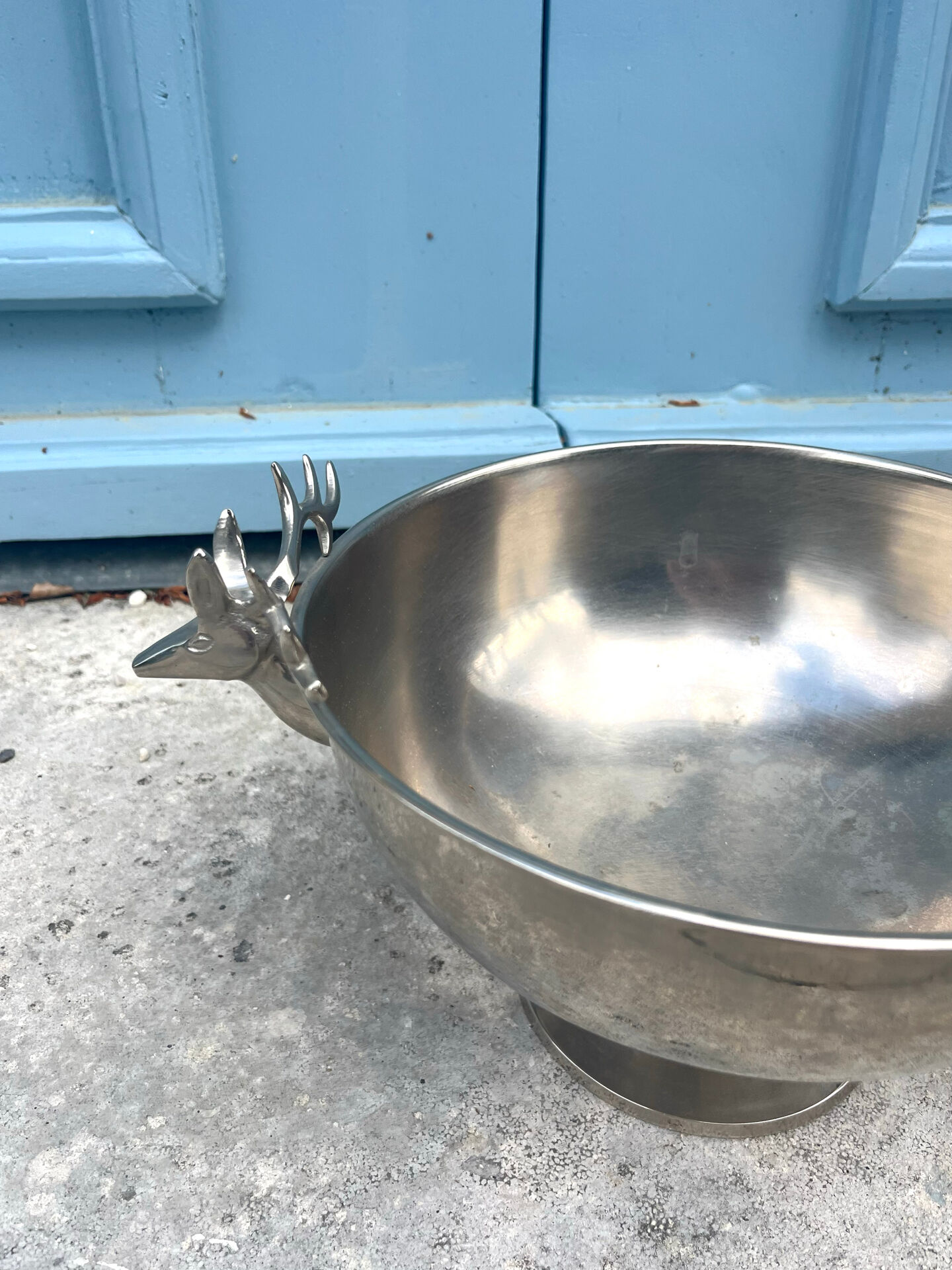 French stag handle champagne bucket wine cooler pedestal bowl