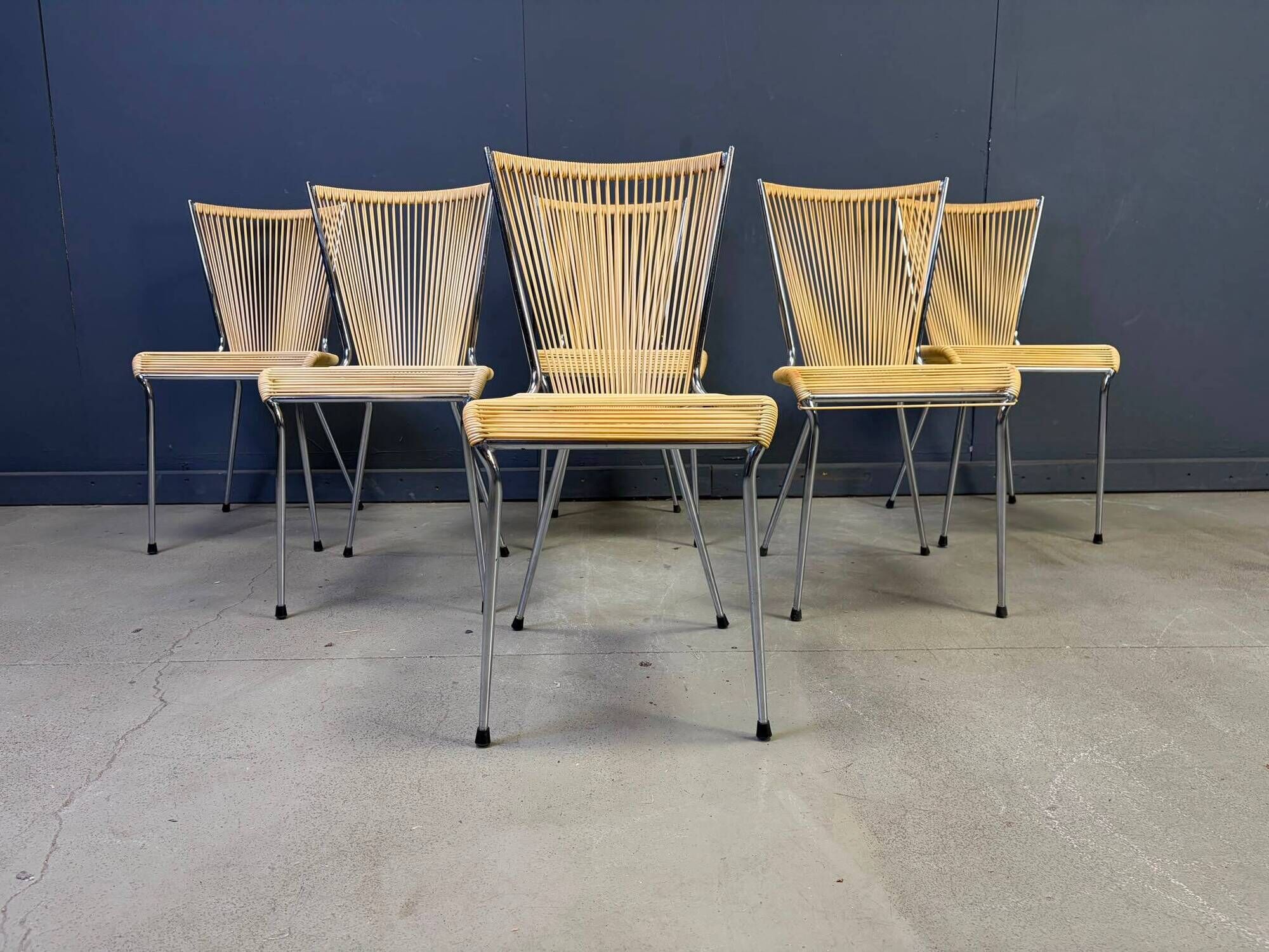 Chaises 'scoubidou' vintage, ensemble de 6 - années 1960