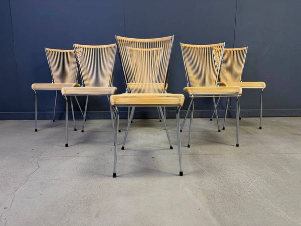 Chaises 'scoubidou' vintage, ensemble de 6 - années 1960