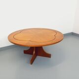 Vintage English round teak coffee table from the 1960s