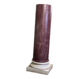 Pink marble column on a Carrara white base circa 1880