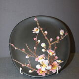 Set Of Three Ceramics By Giraud in Vallauris Apple Blossoms