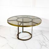 Table en laiton style Gabriella Crespi, Italie circa 1970