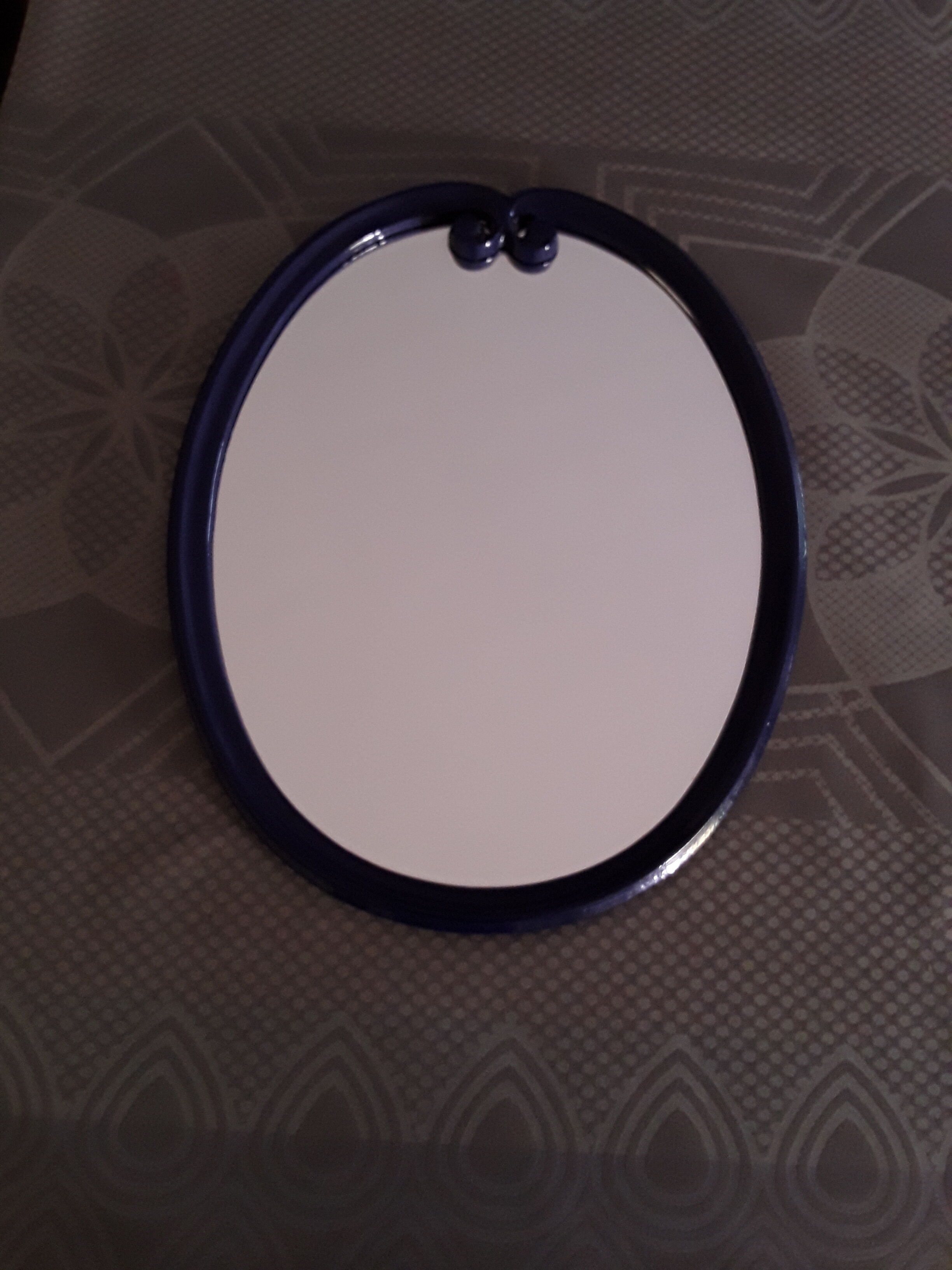 Enamelled cast-iron bath mirror, 40x50cm