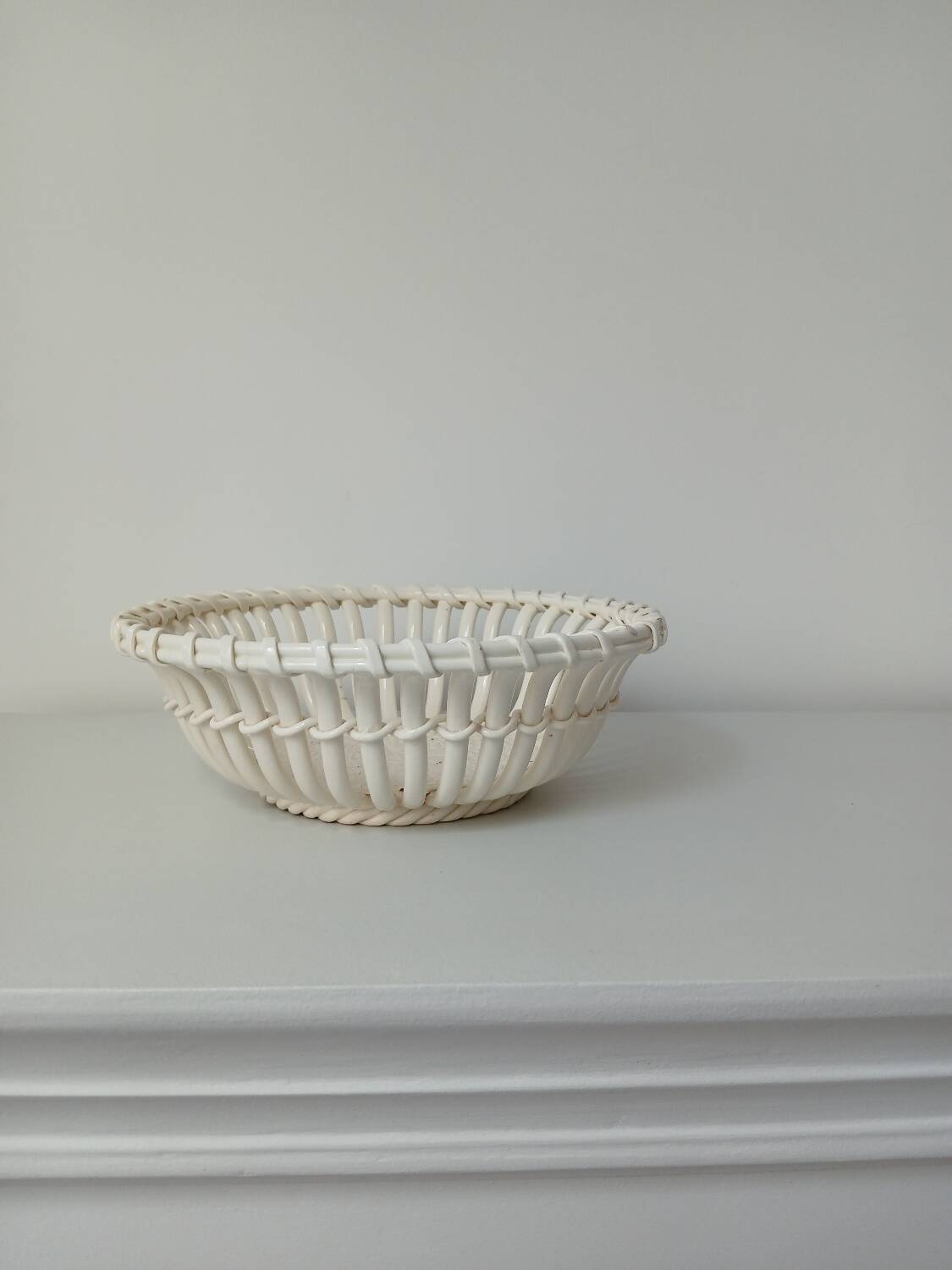 Woven earthenware basket