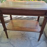 Napoleon III style Worker side table in solid light wood rectangular 1880
