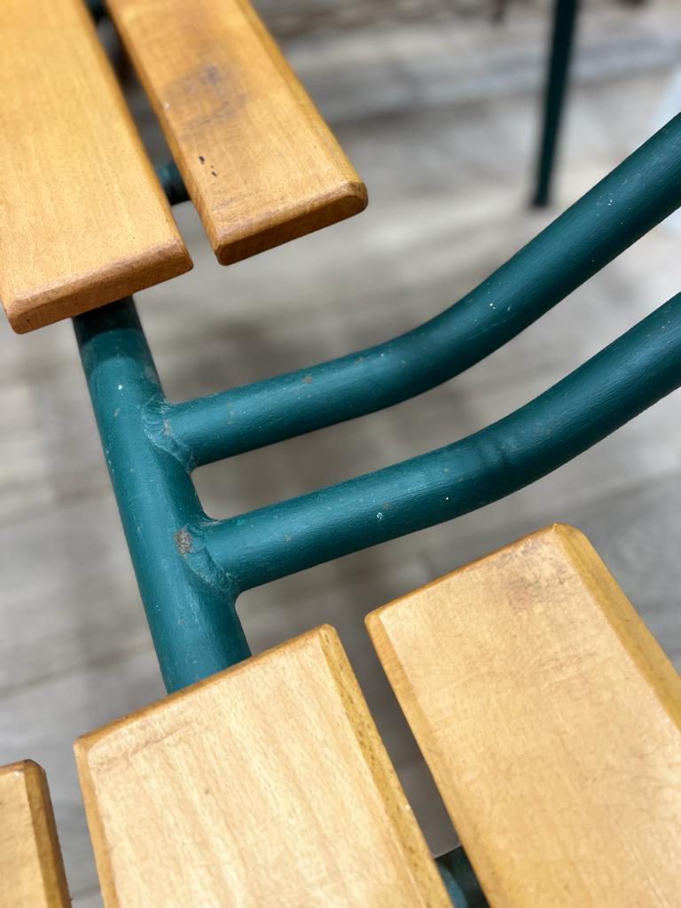 Old-fashioned double school desk