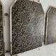 Vintage 1920s triptych barber mirror Art Deco hexagonal crystal - 33 x 78 cm