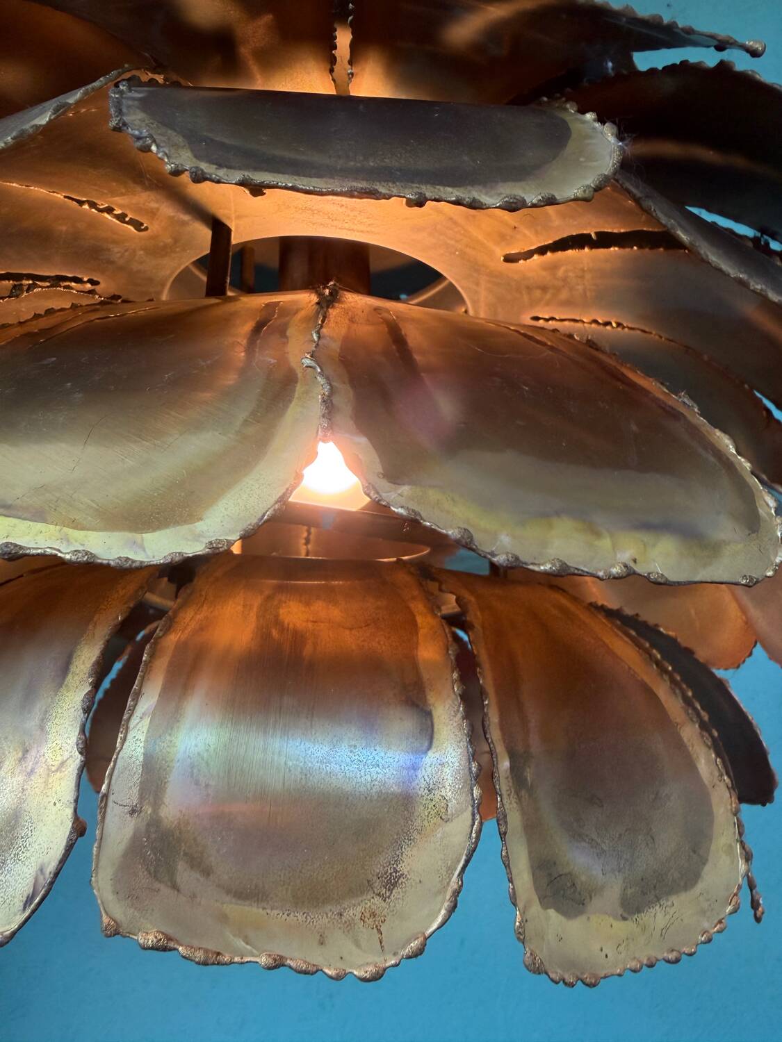 Mid Century Modern Brutalist Artichoke Pendent By Sven Åge Holm Sørens