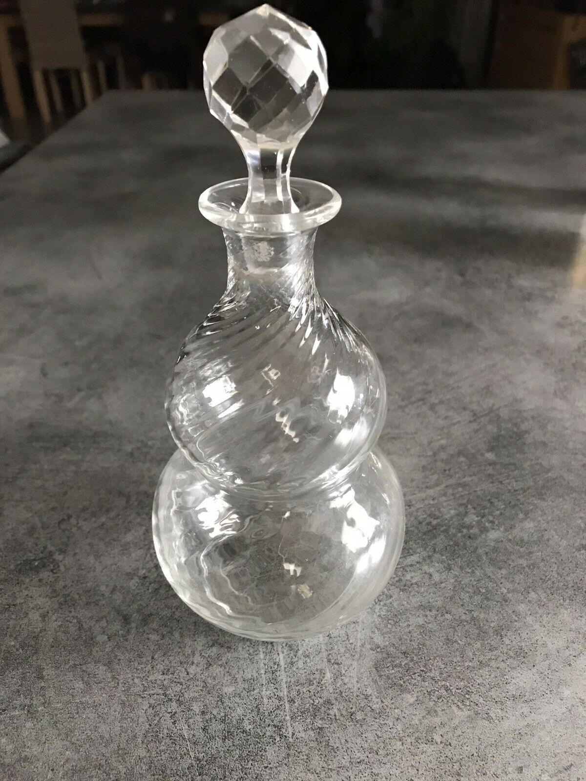 Vintage glass perfume flask height 18 cm