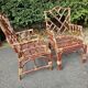 Pair of bamboo armchairs