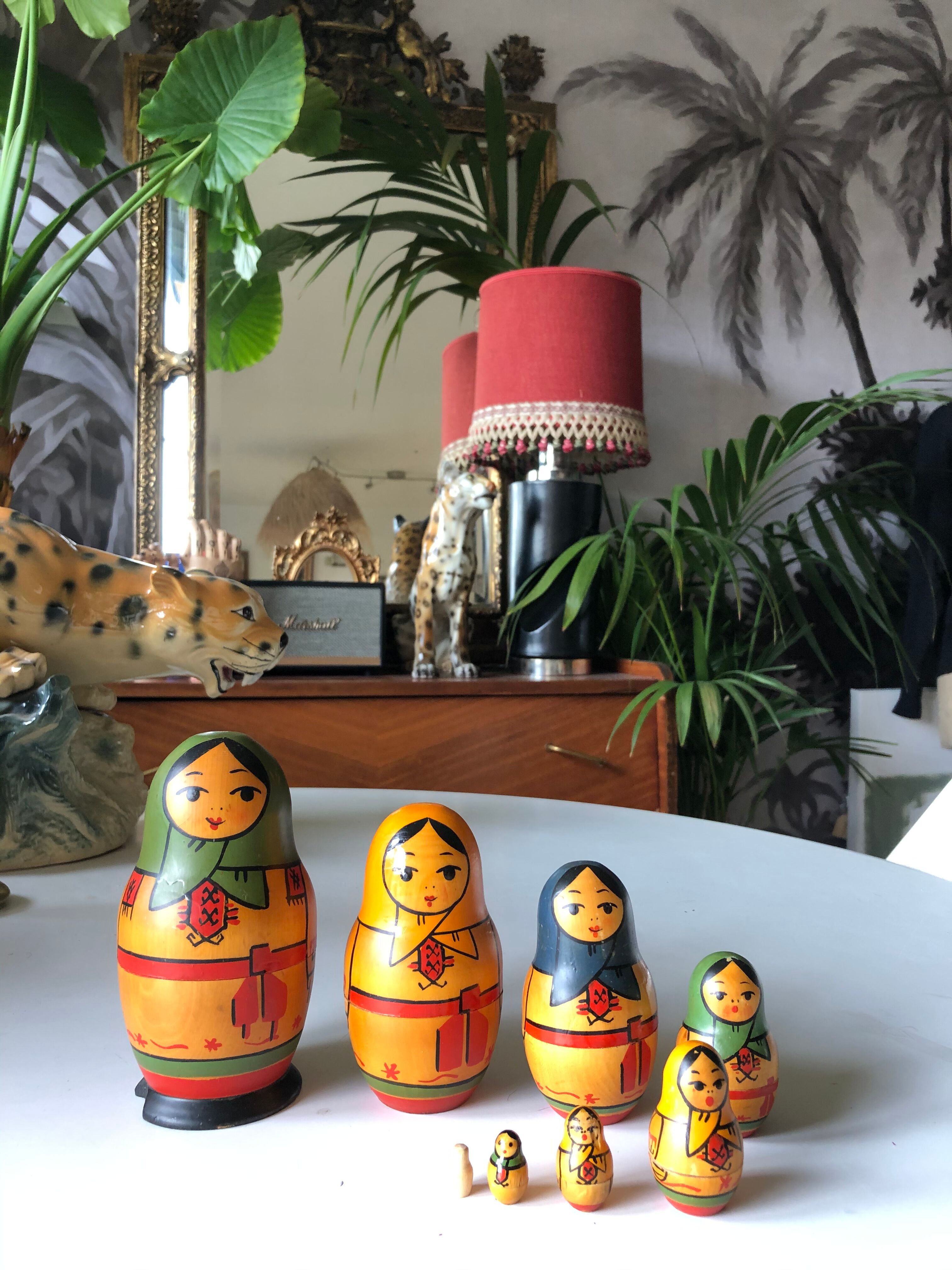 Set of 8 vintage matryoshkas