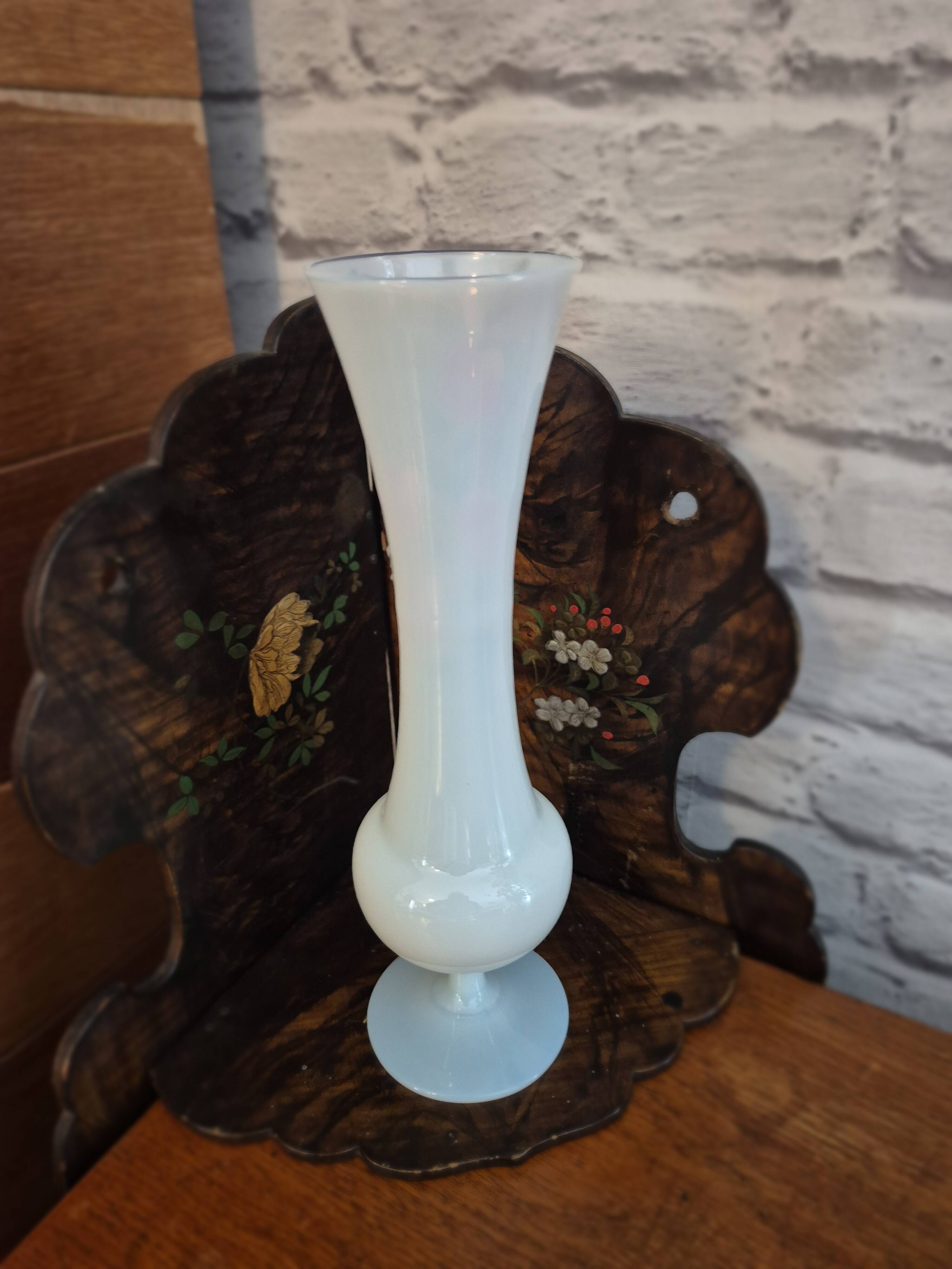 Vintage painted opaline soliflore vase