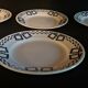 Series of six flat earthenware plates P.B. Rochechouart Limoges model Anna
