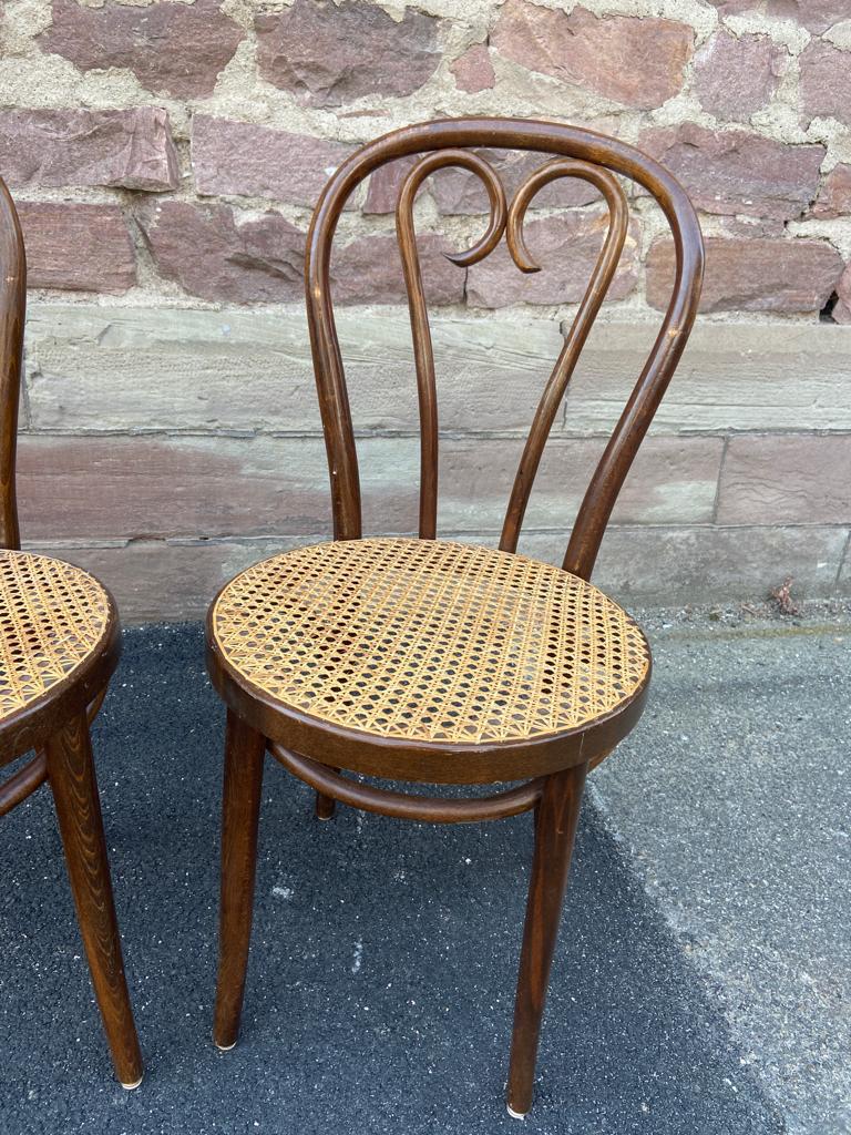 Pair of chairs bistro coffee wood curved