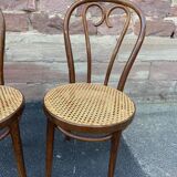 Pair of chairs bistro coffee wood curved