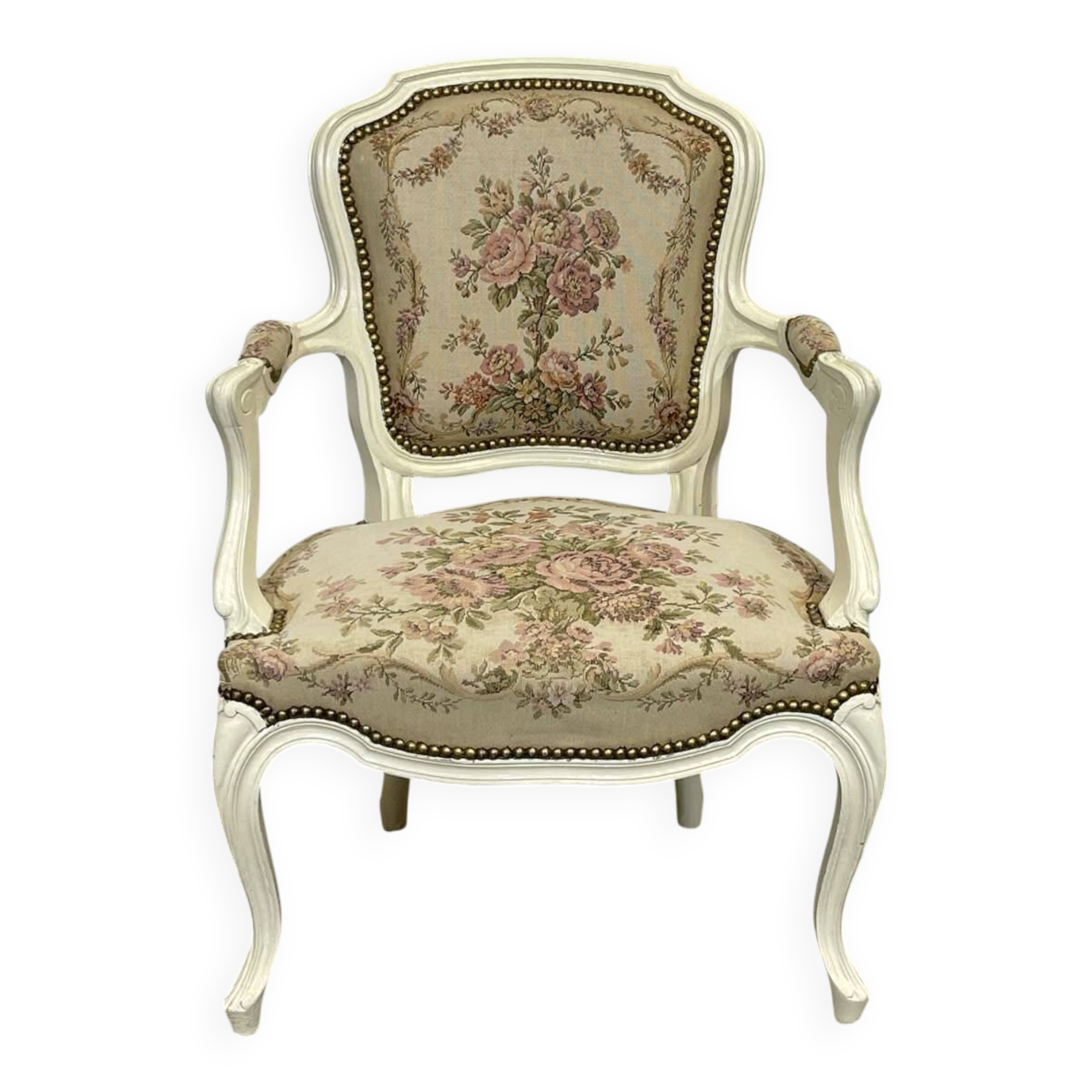1970s Louis XV style cabriolet armchair