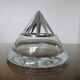 Designer crystal and pewter flower vase by Jean Goardere, 1970s